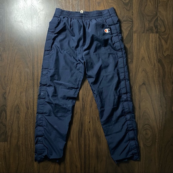 Small Navy Blue Champion Windbreaker Pants - Picture 3 of 3